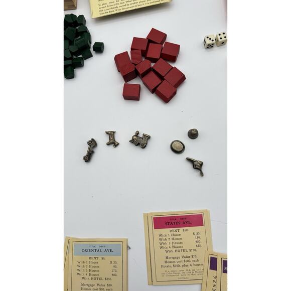 2001 Hasbro Parker Brothers Nostalgia Game Monopoly in Wooden Box Complete VG - Picture 15 of 16